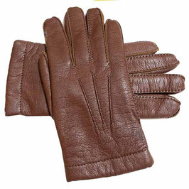 Handschuhe Gr. 8 braun Handnähte Wollfutter VINTAGE 1960s