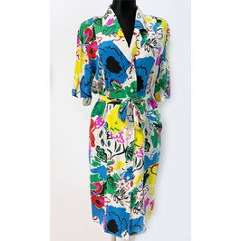 Kleid Seide bunt k.A. Gr. M/L BRETT LAUREN 1980s