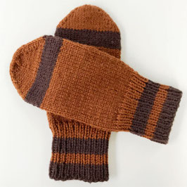 Handschuhe braun Fausthandschuhe handgestrickt VINTAGE 50s