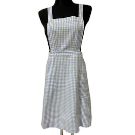 Schürze Latzschürze hellblau Vichykaro VINTAGE 1960s