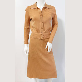 Kleid Gr. XS Deux-Piece Ensemble Jersey VINTAGE 1960s moutarde