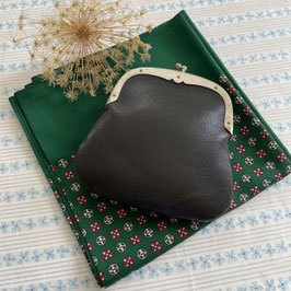 Portemonnaie schwarz Leder Schnappverschluss VINTAGE 1950s