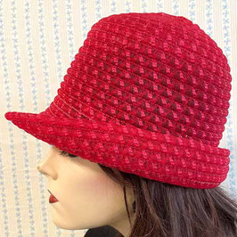 Hut Sommerhut Gr. 56 - M/L Cloche rot luftig VINTAGE 1950s