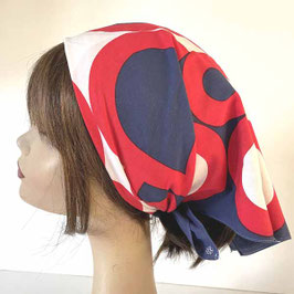 Baumwolltuch Bandana rot-blau-weiss 57 x 57 cm VINTAGE 1970s