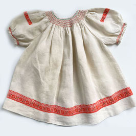 Mädchen-Röcklein festes Leinen üppige Kreuzstichereien ca. 1-2 Jahre