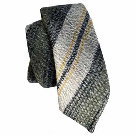 Krawatte Kravatte Tweed diagonal gestreift beige-dunkelgrün VINTAGE 1960s