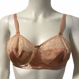 BH Satin Baumwolle lachsrosa Gr. S  / 75B VINTAGE 1940s