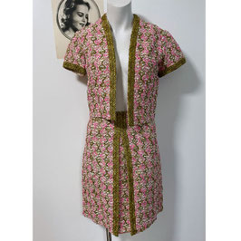 Ensemble Tweed Gr. XS rosa-oliv VINTAGE 1970s