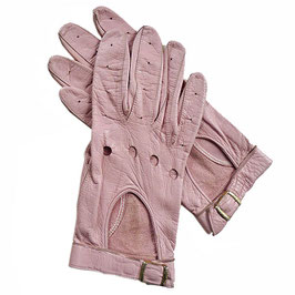 Handschuhe Gr. M Leder hell rosa Cabriohandschuhe VINTAGE 1980s