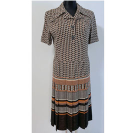 Kleid bleyle Gr. L Jersey mit Falten Pied-de-Poule VINTAGE 1970s