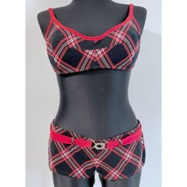Bikini Gr. M/L kariert Helanca VINTAGE 1960s