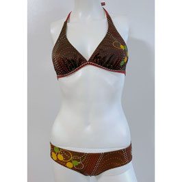 Bikini Gr. XS/XXS braun gemustertVINTAGE 1960s