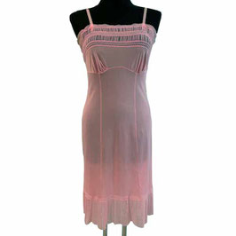 Unterrock Gr. S/M Slipdress rosa Plissee VINTAGE 1950s Nylon