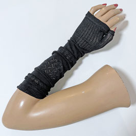 Handschuhe antik fingerlos Gr. 7 fein gestrickt Baumwolle VINTAGE 1900/1910