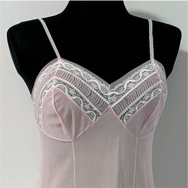 Unterrock rosa Gr. L mit Plissee Spitzen Grunder VINTAGE 1960s