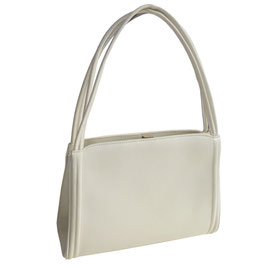 Tasche Leder VINTAGE 1960s Henkeltasche offwhite