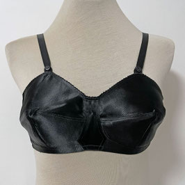 BH Gr. 80B Baumwollsatin schwarz schimmernd VINTAGE 1940s NOS