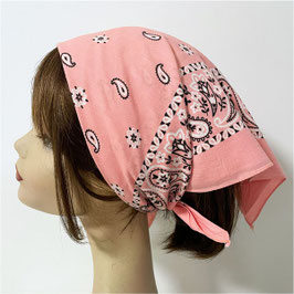 Baumwolltuch Bandana USA rosa Paisley VINTAGE 1970s
