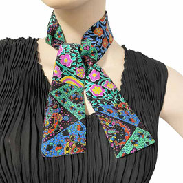 Twilly Halsschal Haarband 100% Seide Silvia-K Patchwork bunt