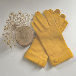 Handschuhe Damen Strick gelb 7/7.5 VINTAGE 1970s