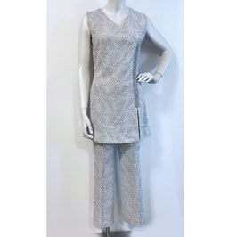 Hosenanzug  Gr. XS/S Tunika mit Hose Lurex silber VINTAGE 1960s