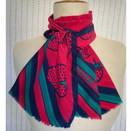 Schal Seide Designer Emanuel Ungaro Erdbeeren VINTAGE 1990s