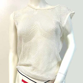 Netzshirt Muscleshirt Top weiss Baumwolle Gr. S-L VINTAGE 1950s