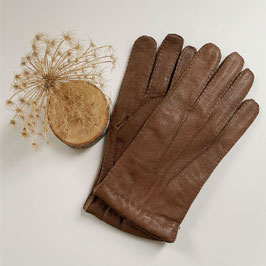 Handschuhe Leder Herren Gr. 8 braun handgenäht VINTAGE 1950s NEU