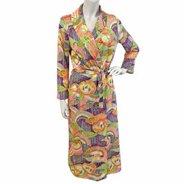 Kleid Wickelkleid Negligee Gr. S/M bunt psychedelisch VINTAGE 1970s