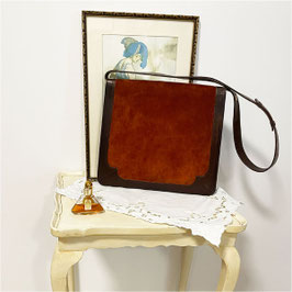 Tasche Umhängetasche quadratisch rostrot braun BALLY VINTAGE 1980s