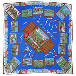 Foulard Souvenir Innsbruck Tirol Olympia 68 x 68 cm VINTAGE 1960s