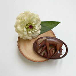 Brosche Holz mit Reh VINTAGE 1940s