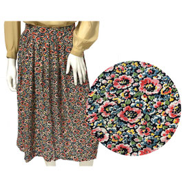 Jupe / Rock Gr. XS kleingeblumt Viscose VINTAGE 1940s