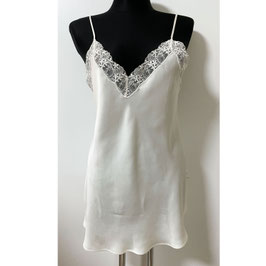 Unterrock Nachtshirt kurz Seide weiss Spitzen VINTAGE 1980s