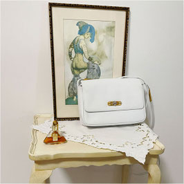 Umhängetasche Tasche RICHARD Leder weiss VINTAGE 1980s NEU