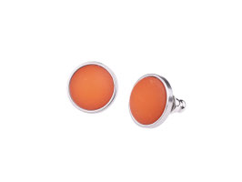 Ohrstecker "Lara", leichter 12mm Cabochon aus original italienischem Polaris in einer Fassung aus Edelstahl in vielen wunderschönen Farben