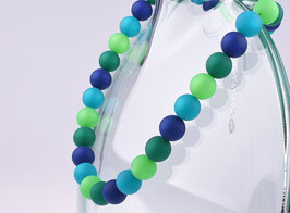 Polariskette "Rosanna", original italienische Polaris Perlen in dunklen Blau-- und Grüntönen