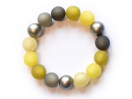Damenarmband "Magdalena" in Gelb- und Grautönen mit metallic Akzenten in Silber (Mod. Nr. 2199S20-11)