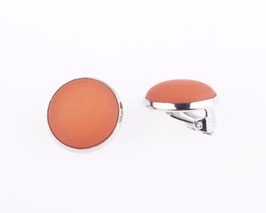 Eleganter Clip Ohrring "Lana", original Polariscabochon, 16mm in einer Fassung aus Edelstahl. Finden sie ihre Lieblingsfarbe in unseren 36 Varianten.