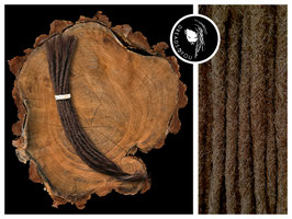 25 Dreadlock Extensions - Braun - 35-40cm - ⌀ 4-6mm