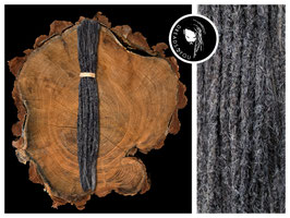 25 Dreadlock Extensions - Dunkelgrau - 25-30cm - ⌀ 4-6mm