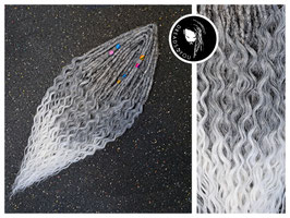 Curly Dreadlocks - Double Ended - Grau zu Licht