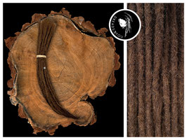 25 Dreadlock Extensions - Haselnussbraun - 35-40cm - ⌀ 5-7mm