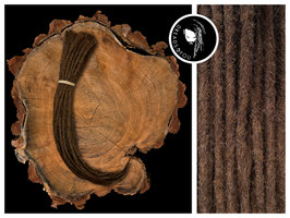 25 Dreadlock Extensions - Haselnussbraun - 40-45cm - ⌀ 5-7mm