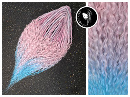 Curly Dreadlocks - Double Ended - Rosa zu Hellblau