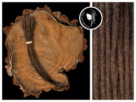 25 Dreadlock Extensions - Haselnussbraun - 35-40cm - ⌀ 4-6mm