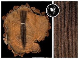 25 Dreadlock Extensions - Haselnussbraun - 20-25cm - ⌀ 4-6mm