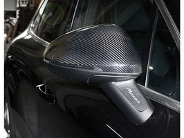 Für Porsche Macan 100% echt Carbon vollcarbon Karbon Spiegelkappen Hülle mirror Cover Schutzhülle Macan 95B S GTS Turbo zu kleben