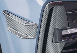 Aero Flick Front Lippe Spoiler Performance Ecken für BMW G22 G23 G26 Echt Carbon gfk