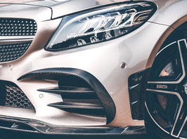 Echt DRY Carbon Frontflaps Intake Air Einlass Lufteinlässe Satz für Mercedes Benz C Klasse W205 C205 A205 S205 ab 2018 Facelift